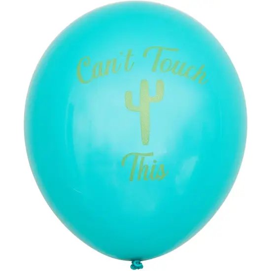 50 Pack Tropical Cactus Latex Balloons with Ribbons for Fiesta and Cinco de Mayo Party Supplies Decoration, 12 in Blue {6}