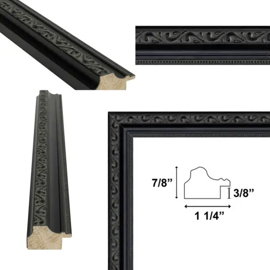 Beaded Black Scoop Picture Frame 12x16 frame {5}