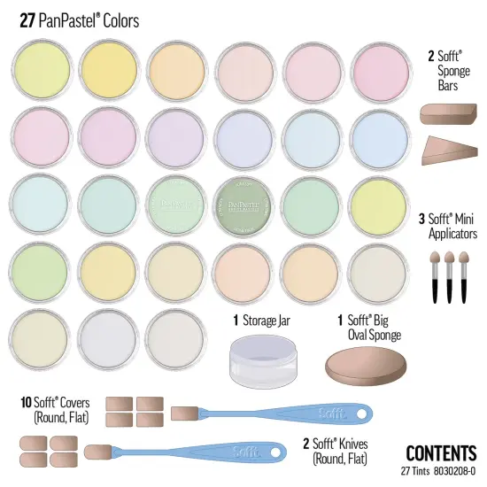 PanPastel Artists' Painting Pastels Set - Tints, Set of 27 {1}