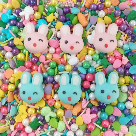 Easter Sprinkles Edible Rabbit Bunny Carrot Sugar Pearls for Easter Cake Decorating Baking Cookie Cupcake Toppers Decorations Easter Valentine Halloween Birthday Supplies {1}