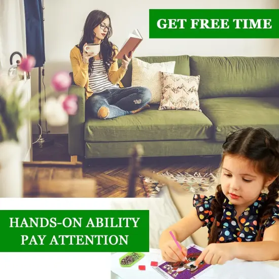 4Pcs DIY Art Painting Kits for Kids Animal Art and Crafts for Kids Ages 6-8-10-12 Girls Boys 5D Gem Art by Number Kits for Birthday Christmas Gifts {4}