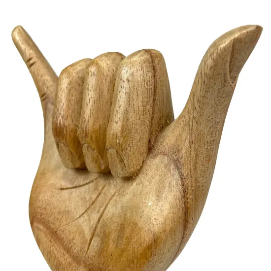 Hang Loose Wooden Hand Sculpture &ndash; Relaxed Vibes Decor {4}