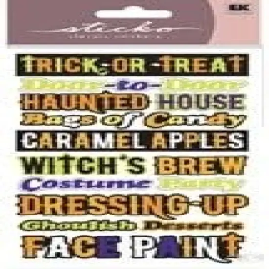Sticko Trick Or Treat Phrases Dimensional Epoxy Stickers {1}