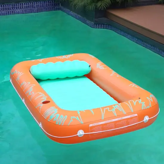 Chic Inflatable Pool Float for Pool Days and Beach Trips | Clear Orange {2}