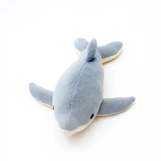 100% Handmade Cotton knitted Soft Dolphin Plush Toy baby blue {2}