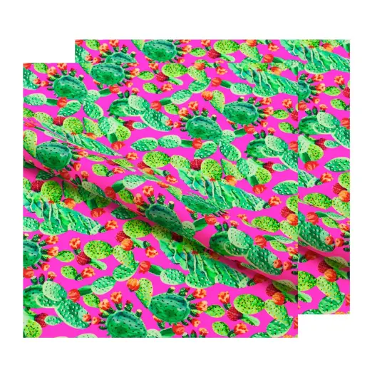 Cactus Leaves Printed Spandex Fabric {5}