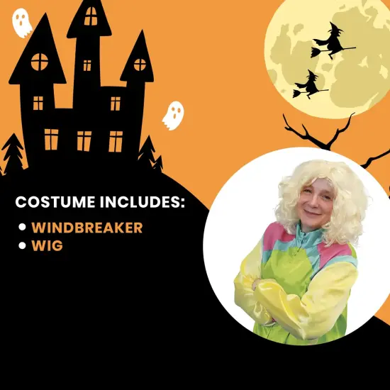 Gals 80's Windbreaker Set Includes Wig {5}