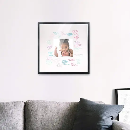 Autograph Black Wood Frame with Squre White Mat - Perfect for Event Signatures, Full-Color Pen Set Included - 3 Sizes Available {5}