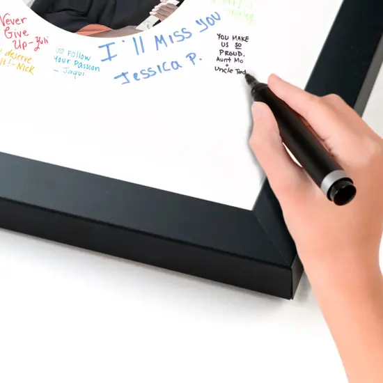 Autograph Black Wood Frame with Squre Yellow Mat - Perfect for Event Signatures, Full-Color Pen Set Included - 3 Sizes Available {4}