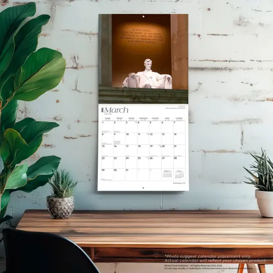 Washington D.C. | 2026 12 x 24 Inch (Hanging) Monthly Square Wall Calendar | Plastic-Free {5}