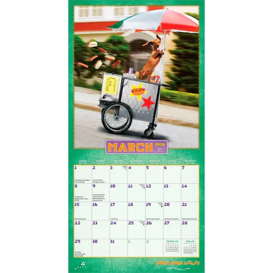 Avanti Dogs Gone Wild OFFICIAL | 2026 7 x 14 Inch (Hanging) Monthly Mini Wall Calendar {3}