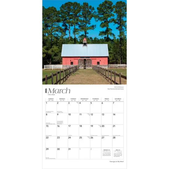 Georgia on My Mind | 2026 12 x 24 Inch (Hanging) Monthly Square Wall Calendar | Plastic-Free {3}