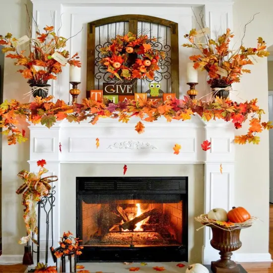 2 Pack Fall Maple Leaf Clearance, 5.9Ft/Piece Hanging Vine Garland {3}