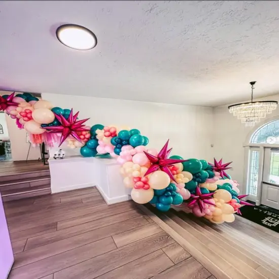 3pcs 26inch babe pink Star foil balloons(Girl Pink) {4}