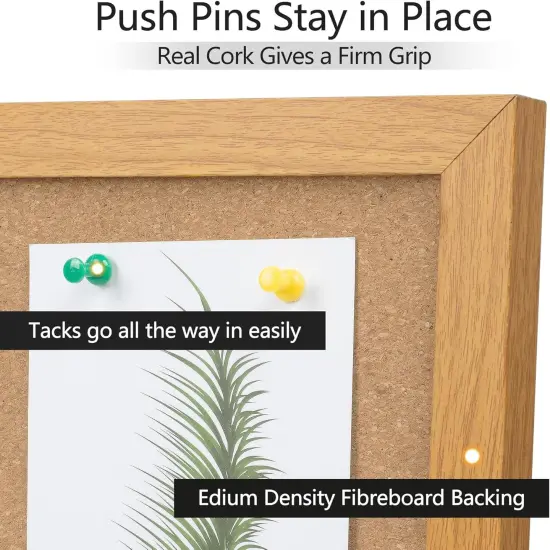 Cork Bulletin Board with 15 Push Pins - 24" x 36" (Wood Framed) {4}