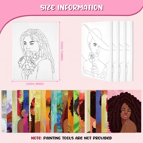 20 Pcs Stretched Pre Drawn Canvas - 8 x 10'' (Stylish) {2}