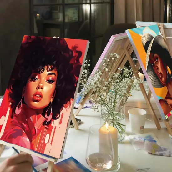 12 Pcs Pre Drawn Canvas - 8 x 10 Inch (Retro Style) {4}