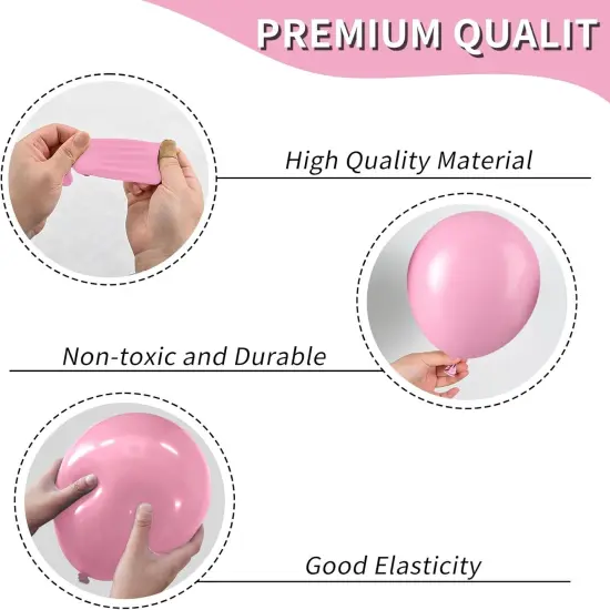 Hot Pink White Balloons (Pink White Rose Red) {5}