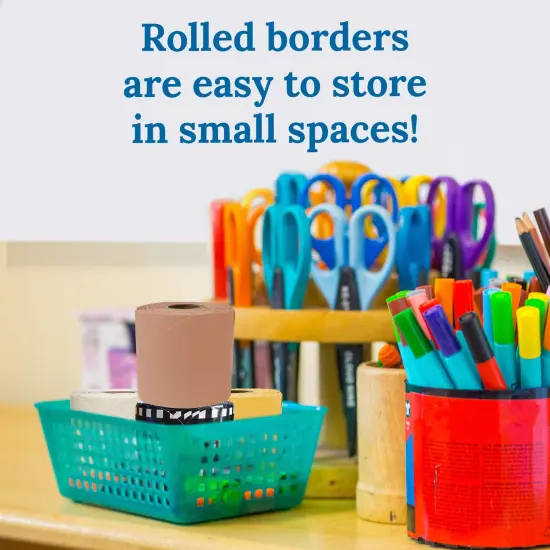 Carson Dellosa 260Ft Honey Bee Fall Bulletin Board Borders, 4Pack Scalloped Brown, Yellow, Linen, Gingham Bulletin Board Border for Bulletin Board, Modern Farmhouse Décor, Fall Décor, Classroom Décor {4}