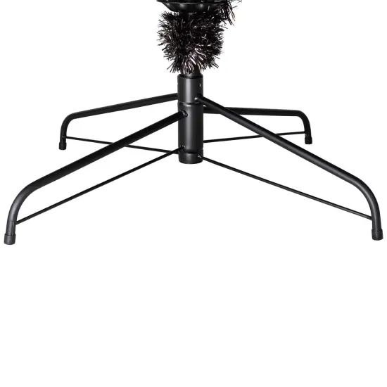 Northlight Pre-Lit Artificial Tinsel Halloween Tree - 9' - Black - Clear Lights {7}