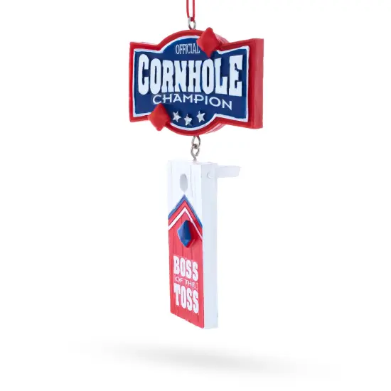 Cornhole Champion Boss of the Toss Resin Christmas Ornament {3}