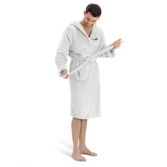 Miami Dolphins NFL Hooded Silk Touch Robe 26&times;47 Inches {4}