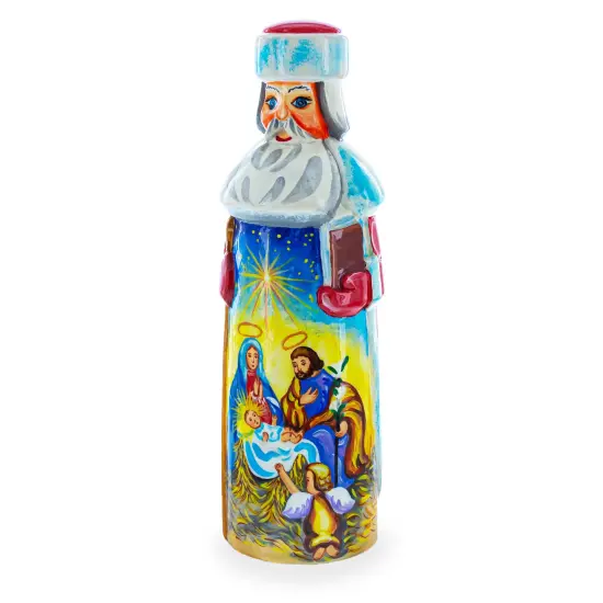 Nativity Newborn King Hand Carved Wooden Santa Figurine 7.25 Inches {3}