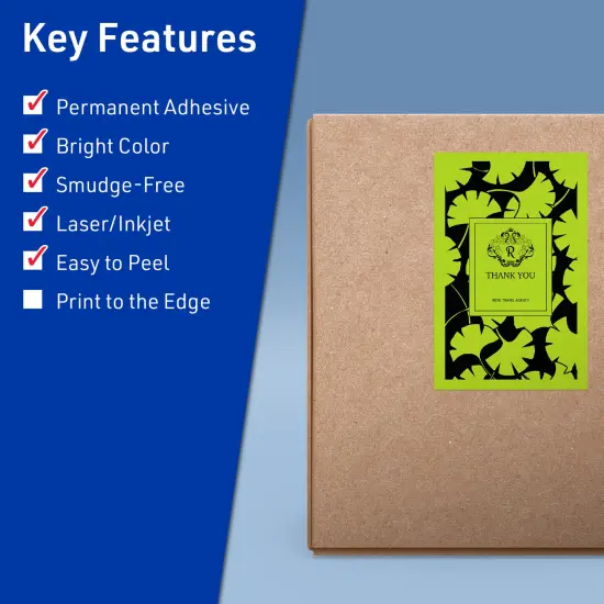 Avery Bright Green Paper Labels, 5.5" x 8.5" Rectangle {2}