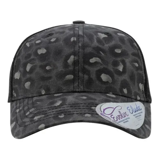 Infinity Her&reg; Women's Modern Trucker Cap Leopard/ Black {4}