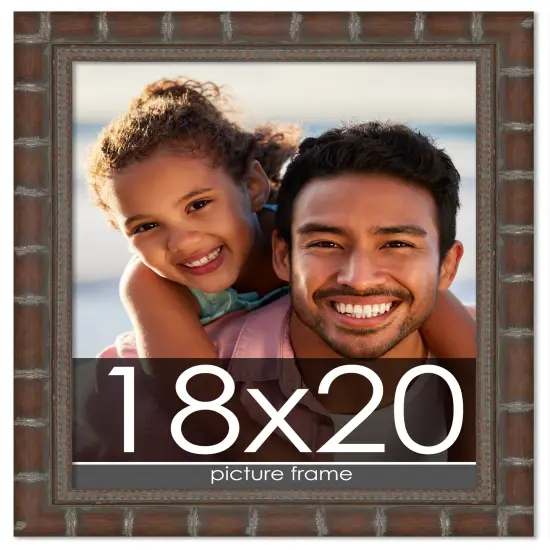 18x20 Modern Bamboo Picture Frame with UV-Resistant Acrylic & Acid Free Backing, Available in5 Finishes - Gold, Silver, Brown, Black, and Natural {1}