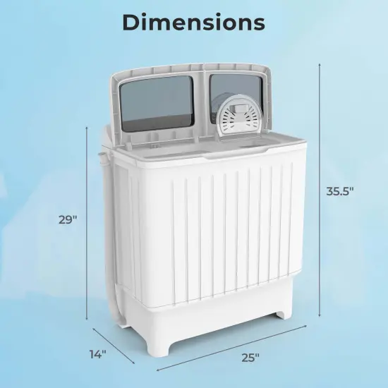 Costway Portable Washing Machine Twin Tub Compact Laundry Washer with 20 lbs Capacity {3}