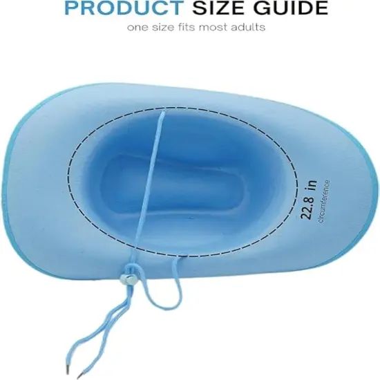 4E&rsquo;s Novelty Light Blue Cowboy Hat with Heart Shaped Glasses for Rodeo Parties, Festivals & Dress Up Costumes {2}