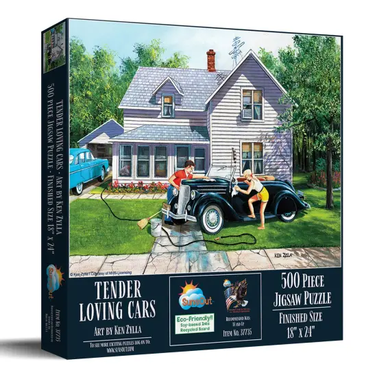 Sunsout Tender Loving Cars 500 pc Jigsaw Puzzle 37735 {2}