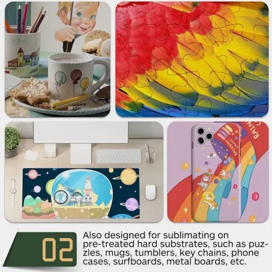 Dye Sublimation Multi-Use Transfer Paper 100 Sheets Made in USA {3}