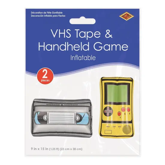 6 Pack Bulk Inflatable VHS Tape & Handheld Game Party Set {3}