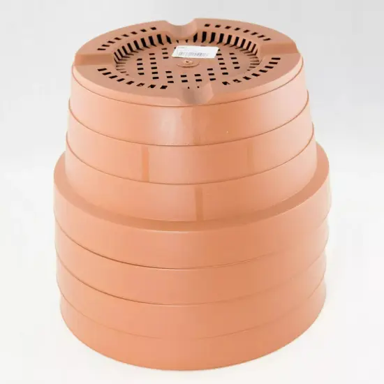 4 Tan Japanese Heavy Duty Round Plastic Bonsai, Succulent Pot 8.25"x 8.25"x 4.5" {2}