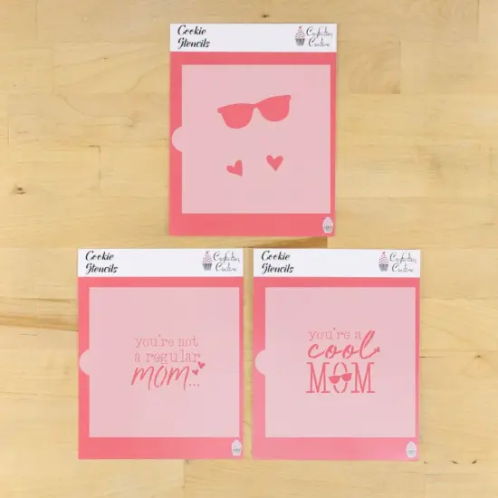 Cool Mom 3 Piece Cookie Stencil Bundle {1}