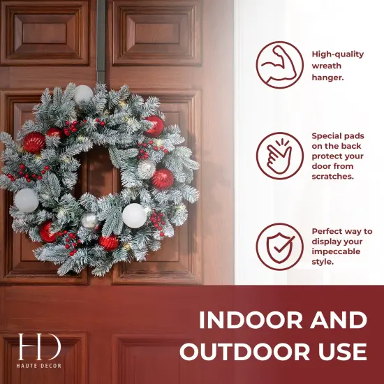 Haute Decor Adjustable Length Wreath Hanger - 20 Lb. Capacity Nickel {6}