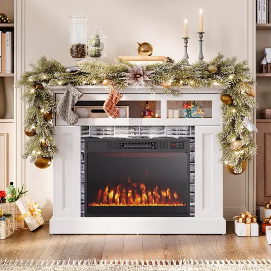 23 Inches Electric Fireplace Heater with Alter Flame Color and Brightness {2}