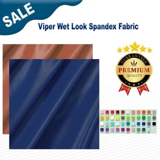 Viper Wet Look Spandex Fabric Navy {2}