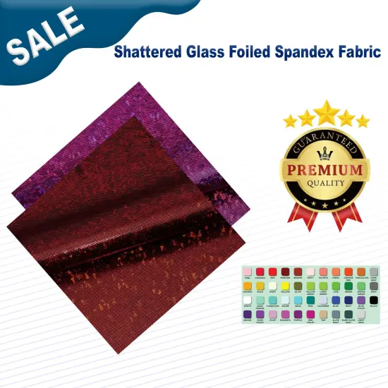 Shattered Glass Foiled Spandex Fabric Black/Gold {2}