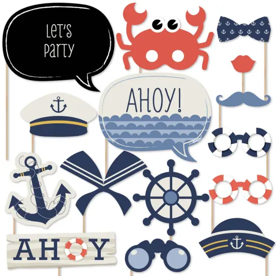 Big Dot of Happiness Ahoy - Nautical - Photo Booth Props Kit - 20 Count {1}