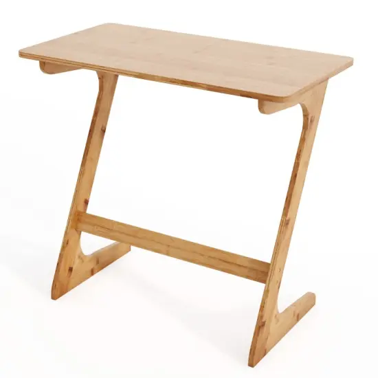 Wicker Z-Shaped Spacious Sofa Side Table with Space-Saving Tabletop Coffee {8}