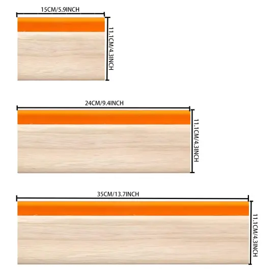 INBYME Silk Stencil Screen Printing Squeegee, 3 Size 5.9 inch/9.4 inch/13.7 inch Water Squeegee, 75 Durometer Wooden Ink Scraper for Screen Printing {6}