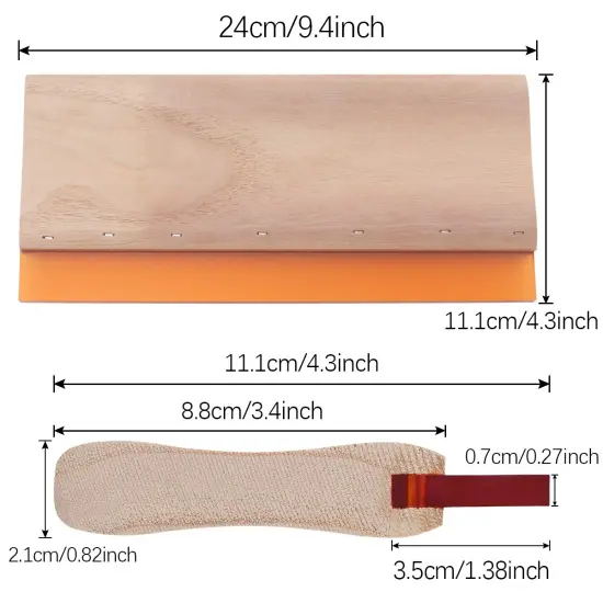 Screen Printing Squeegee for Screen Print Ink Scraper, 75 Durometer Wooden 9.4 inch {6}