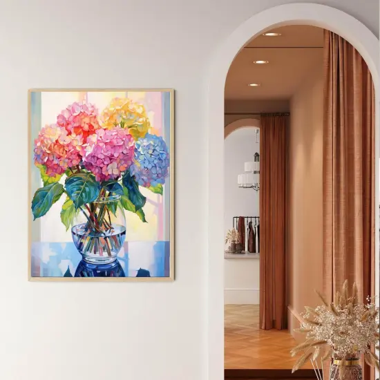 Diamond Painting Kits for Adults, Hydrangea in Glass 5D Diamond Art Kits for Beginner DIY Full Drill Diamond Dots Crystal Craft Kits for Home Wall Decor Gifts 11.8x15.7 inch {5}