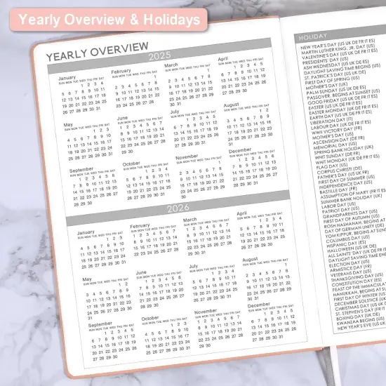 Planner 2025-2026 - JUL 2025 - JUN 2026, Academic Planner 8.5" x 11", 2025-2026 Planner Weekly and Monthly, Leather Cover Planner with Thick Paper, Back Pocket with Notes Pages - Rose Gold {5}