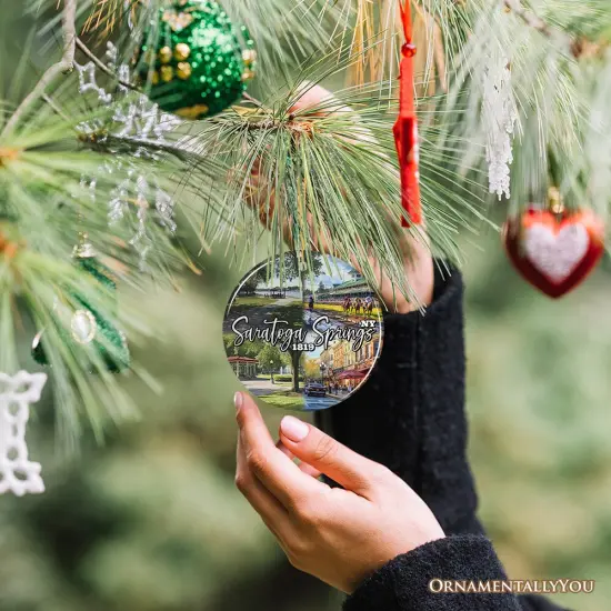 Saratoga Springs Christmas Ornament, New York Spa City and Health Resort Souvenir {7}