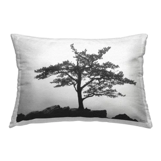 Lone Tree on Rocks Outdoor Printed Pillow Design by Lori Deiter, 14 x 7 x 20 {1}