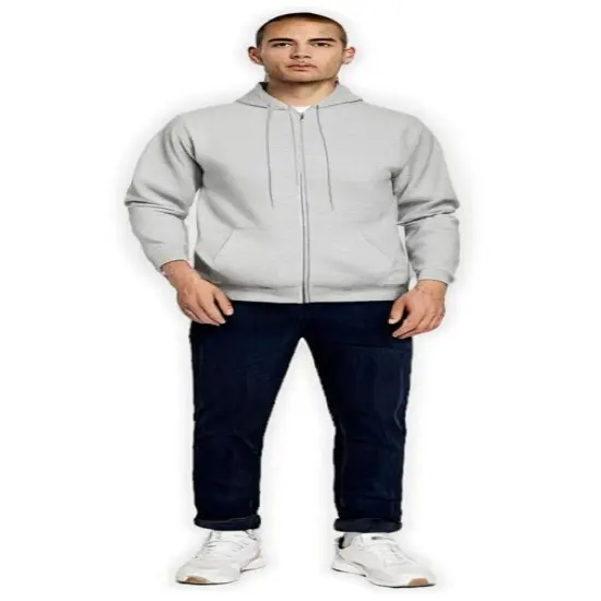 Gildan&reg; Classic Fit Full-Zip Long Sleeve Hooded Sweatshirt Ash {1}